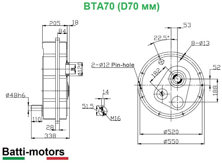 Редуктор тарельчатый BTA 70 70 D A 25 HS